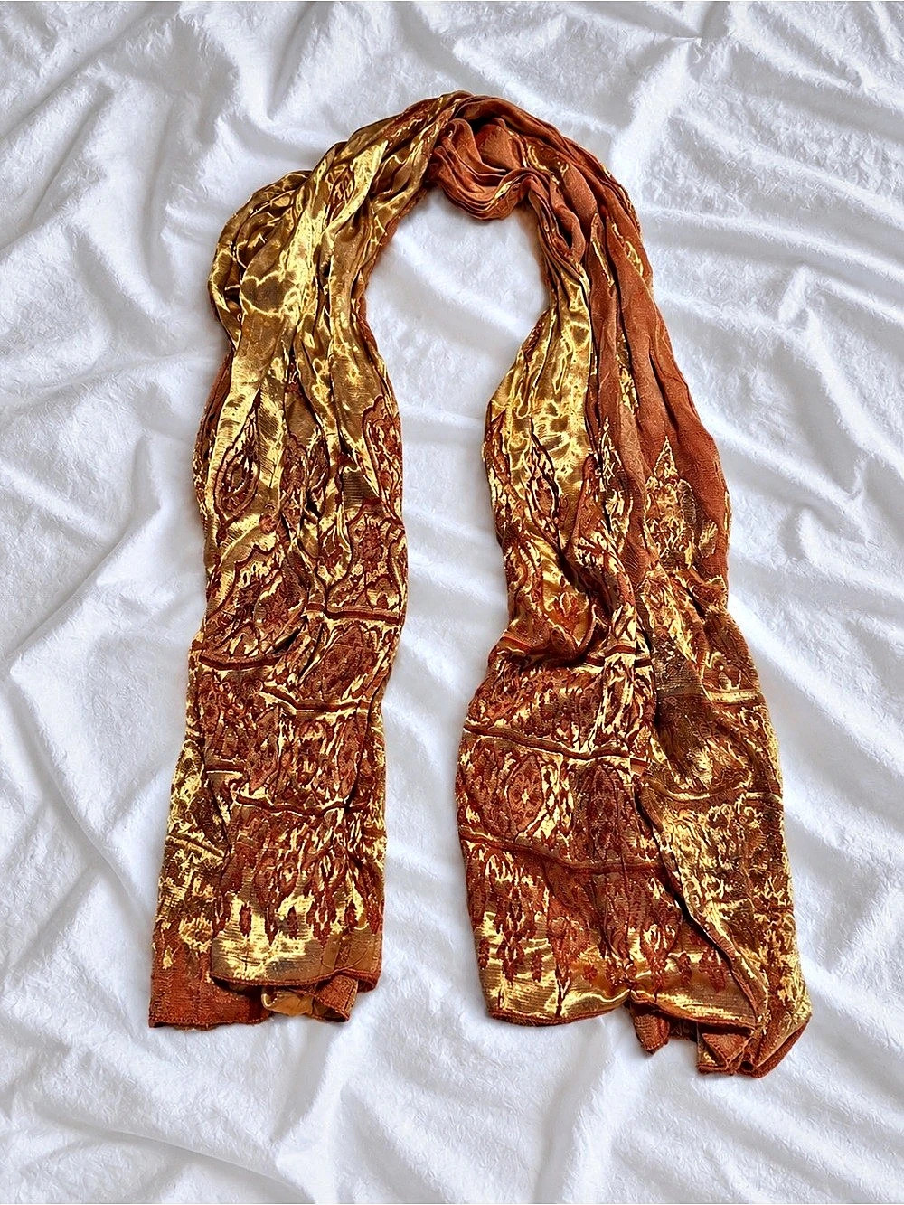 The Metropolitan Museum of Art Brown & Gold Floral Scarf Wrap